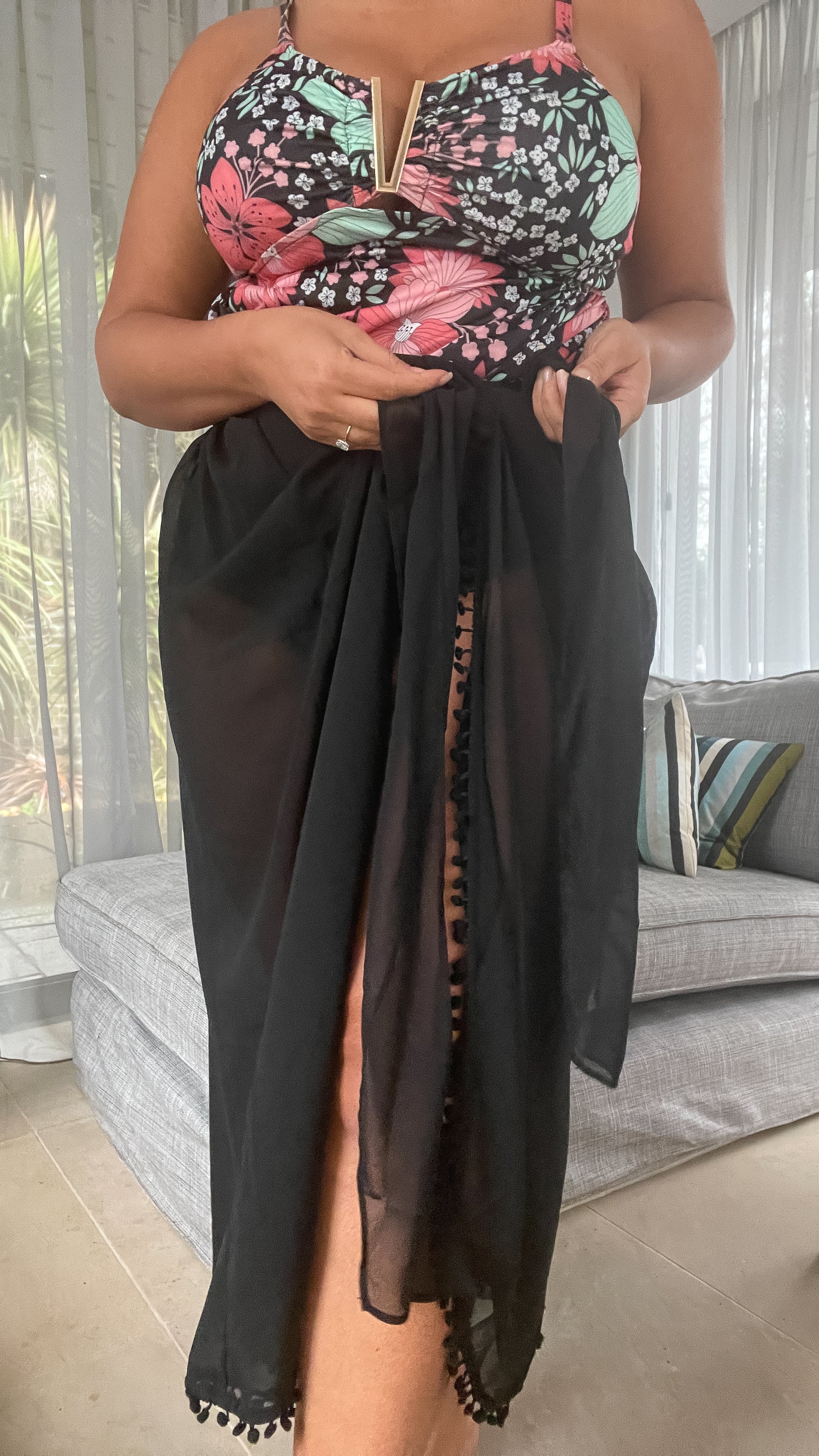 CurveWow Black Maxi Sarong - Image 7