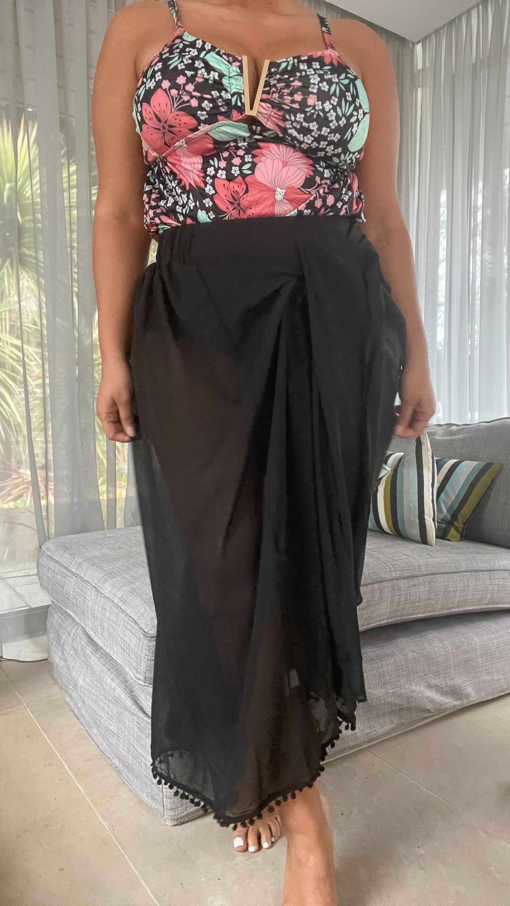 CurveWow Black Maxi Sarong - Image 8