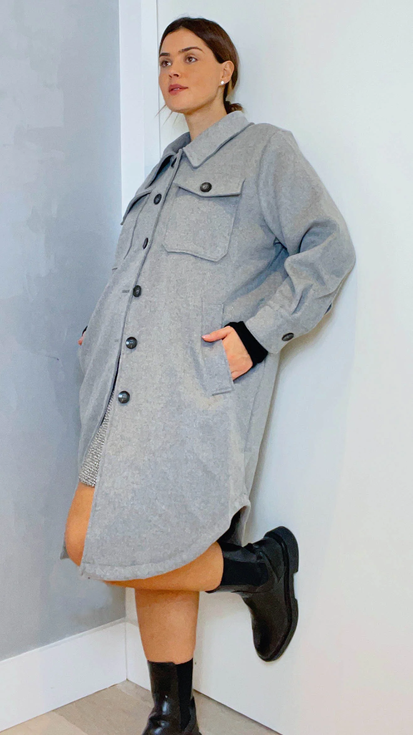 CurveWow Shacket Grey - Image 2
