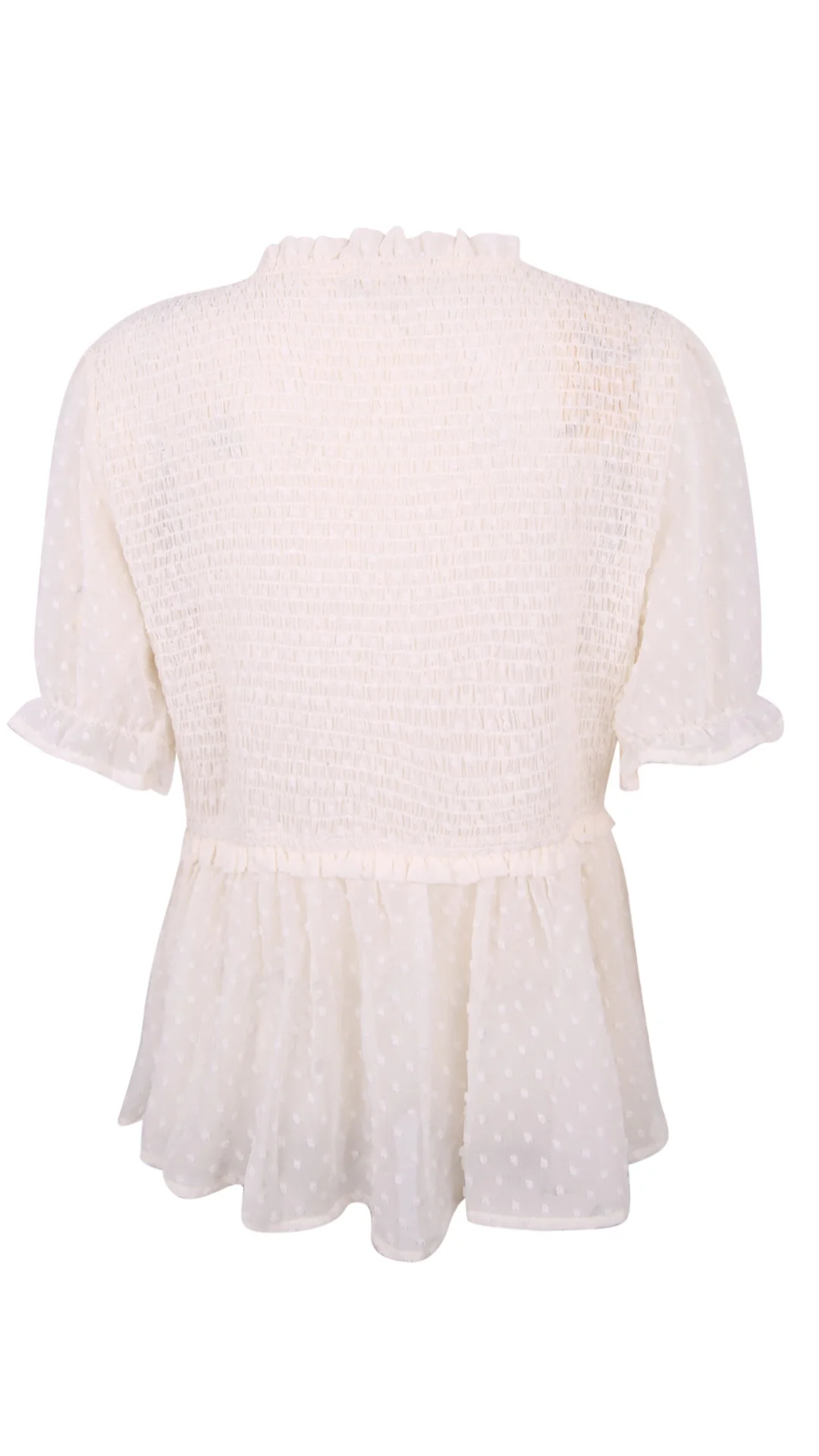 CurveWow Shirred Top Cream - Image 8