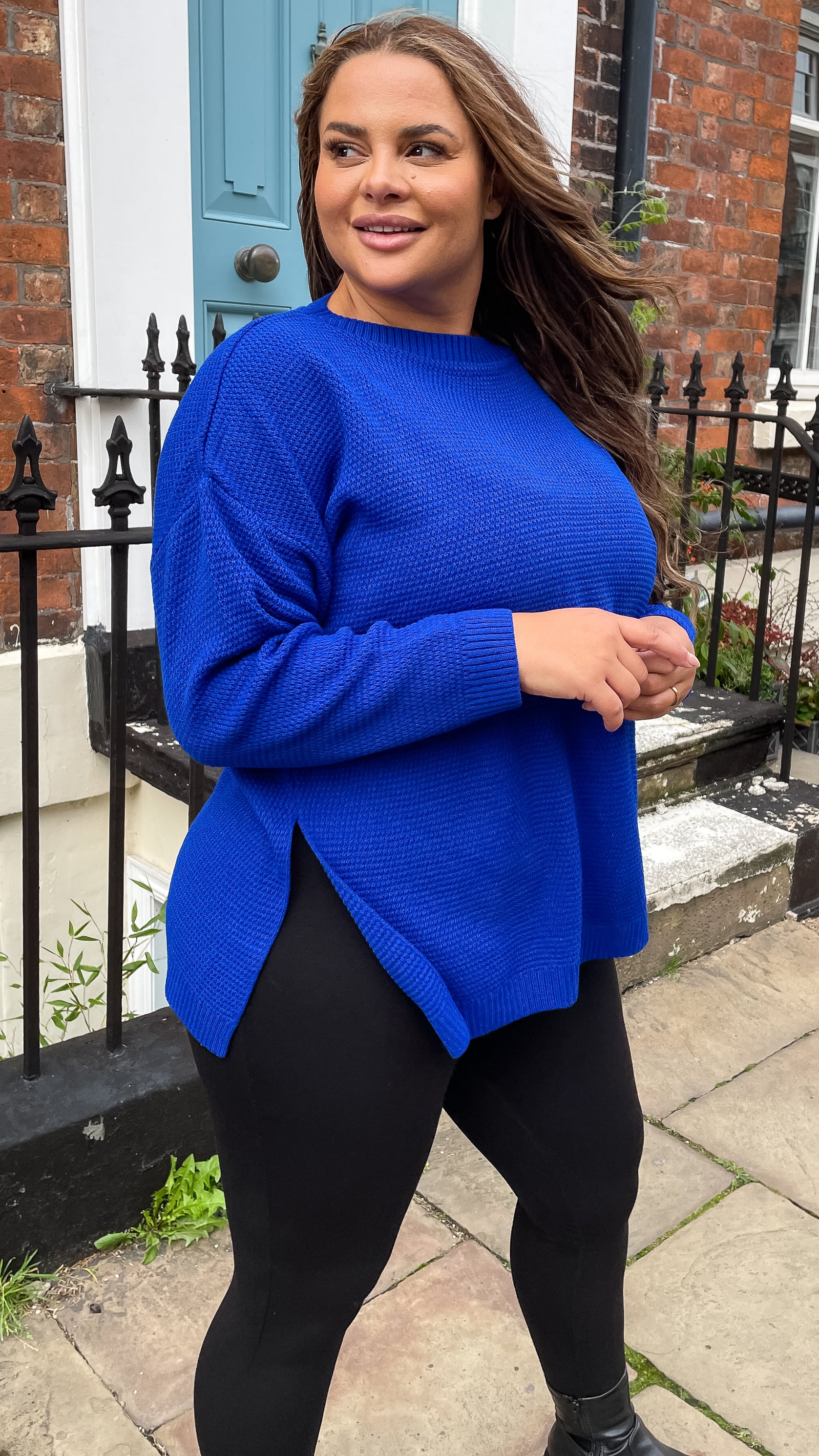 CurveWow Side Split Jumper Cobalt Blue - Image 5