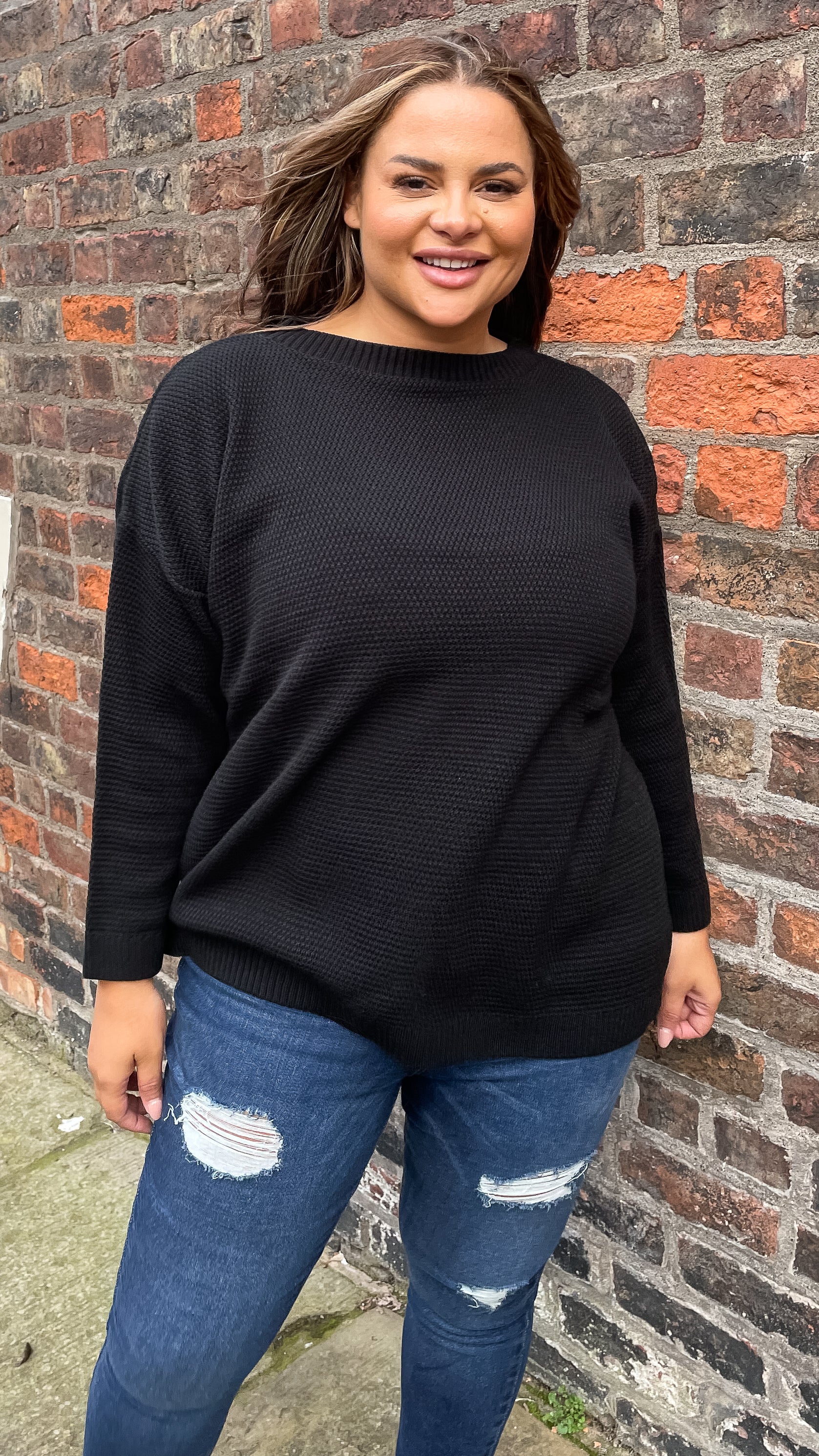 CurveWow Side Split Jumper Black