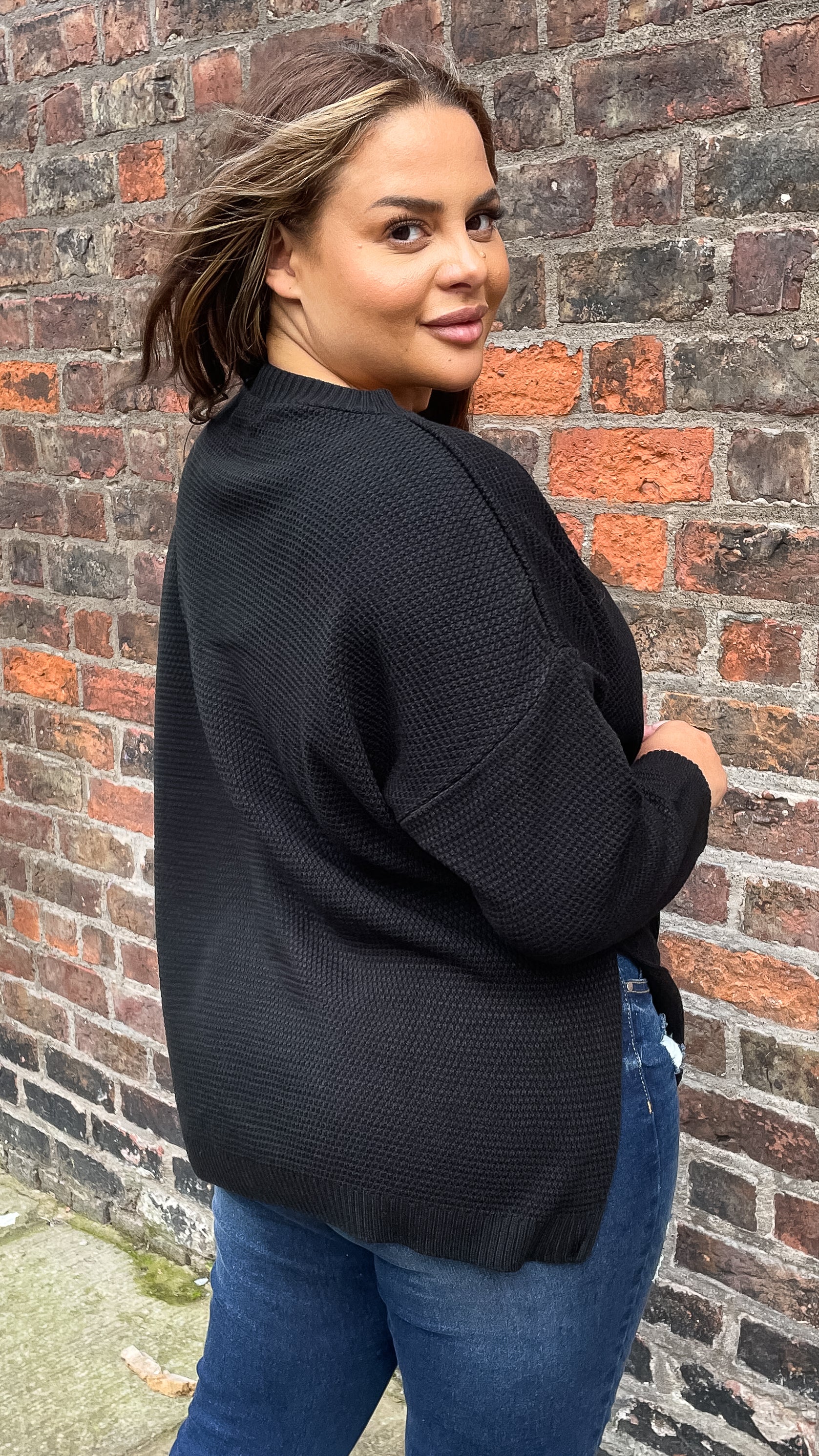 CurveWow Side Split Jumper Black - Image 4