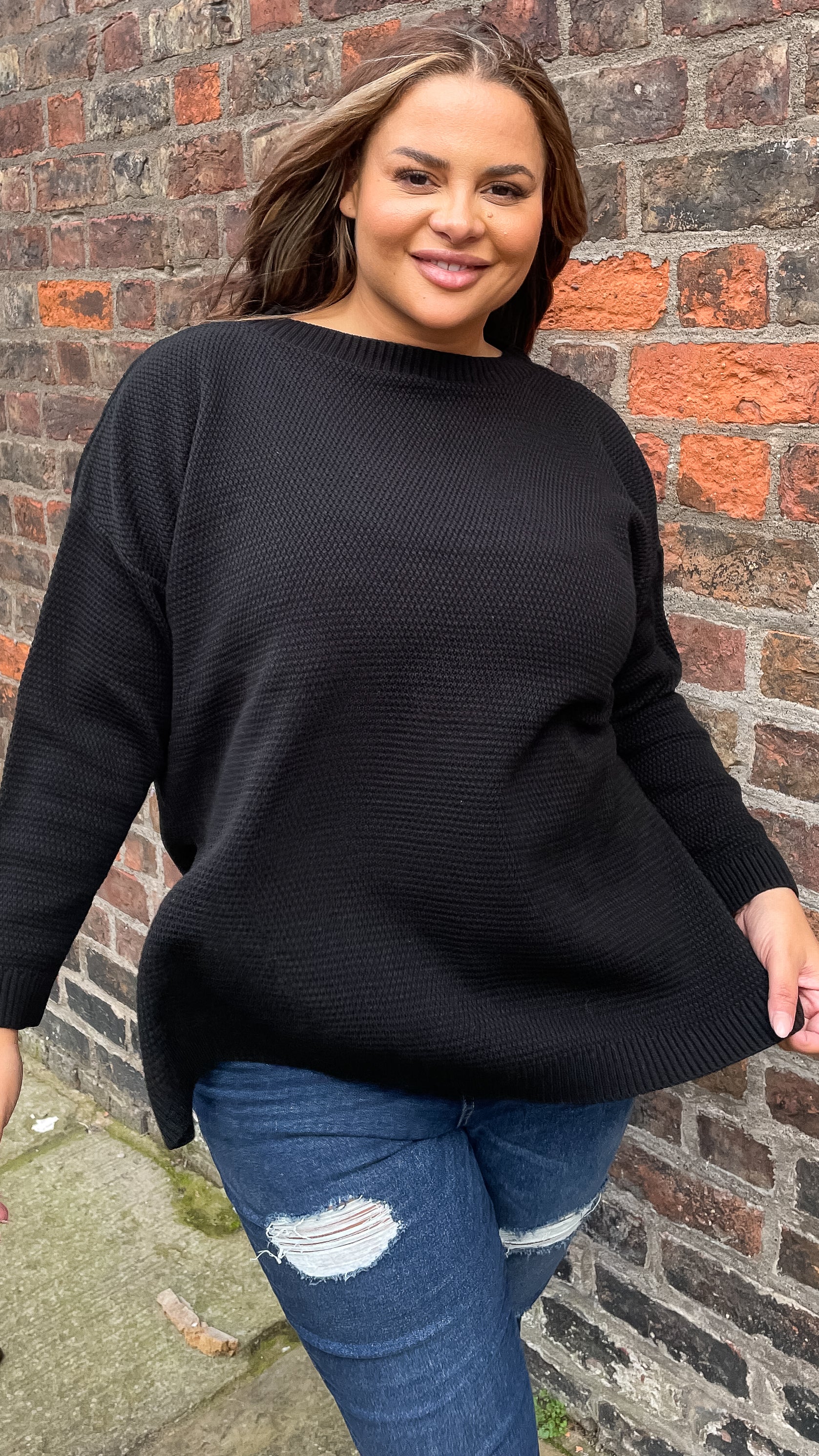 CurveWow Side Split Jumper Black - Image 5
