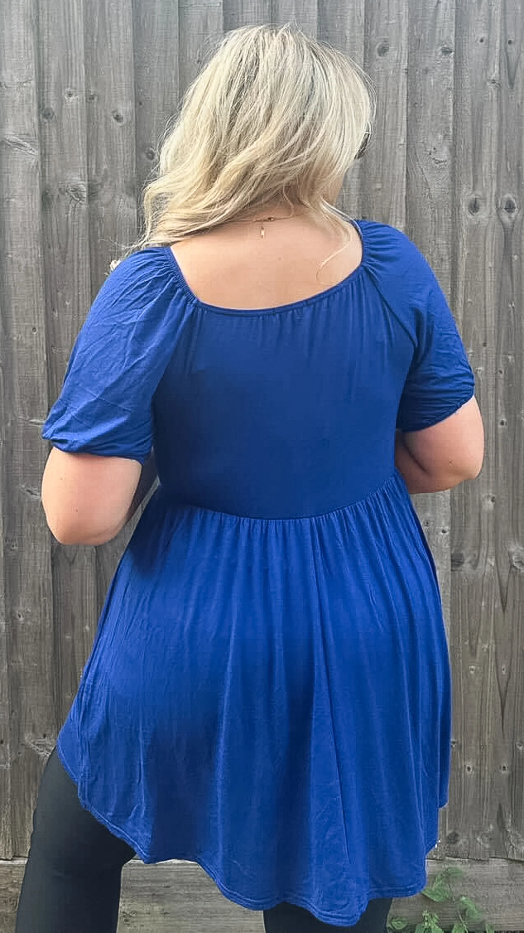 CurveWow Square Neck Tunic Cobalt Blue - Image 4