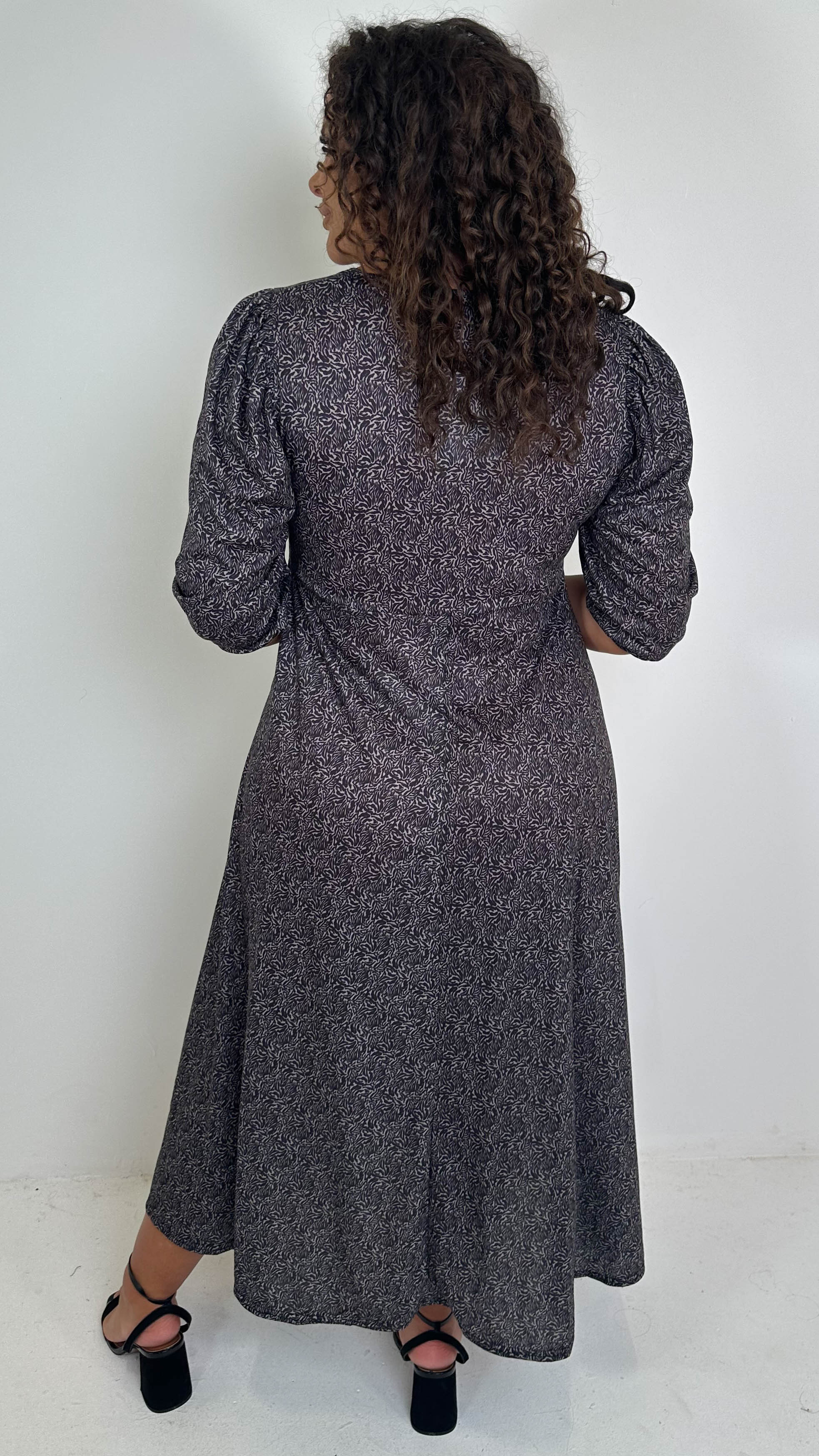 CurveWow Sweetheart Split Front Midaxi Dress Brown Animal - Image 8