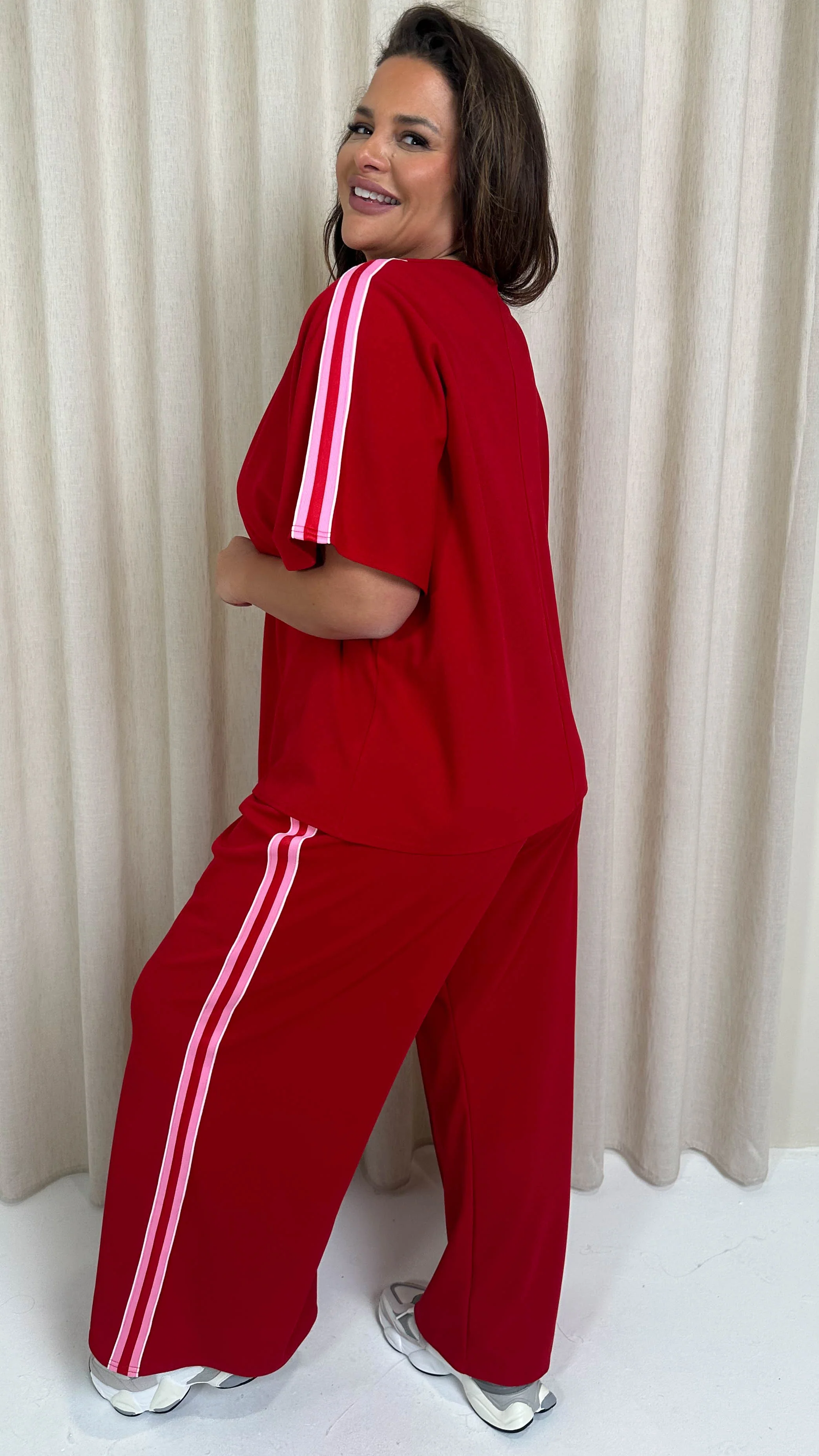 CurveWow Tape Shoulder Boxy Top Red - Image 4