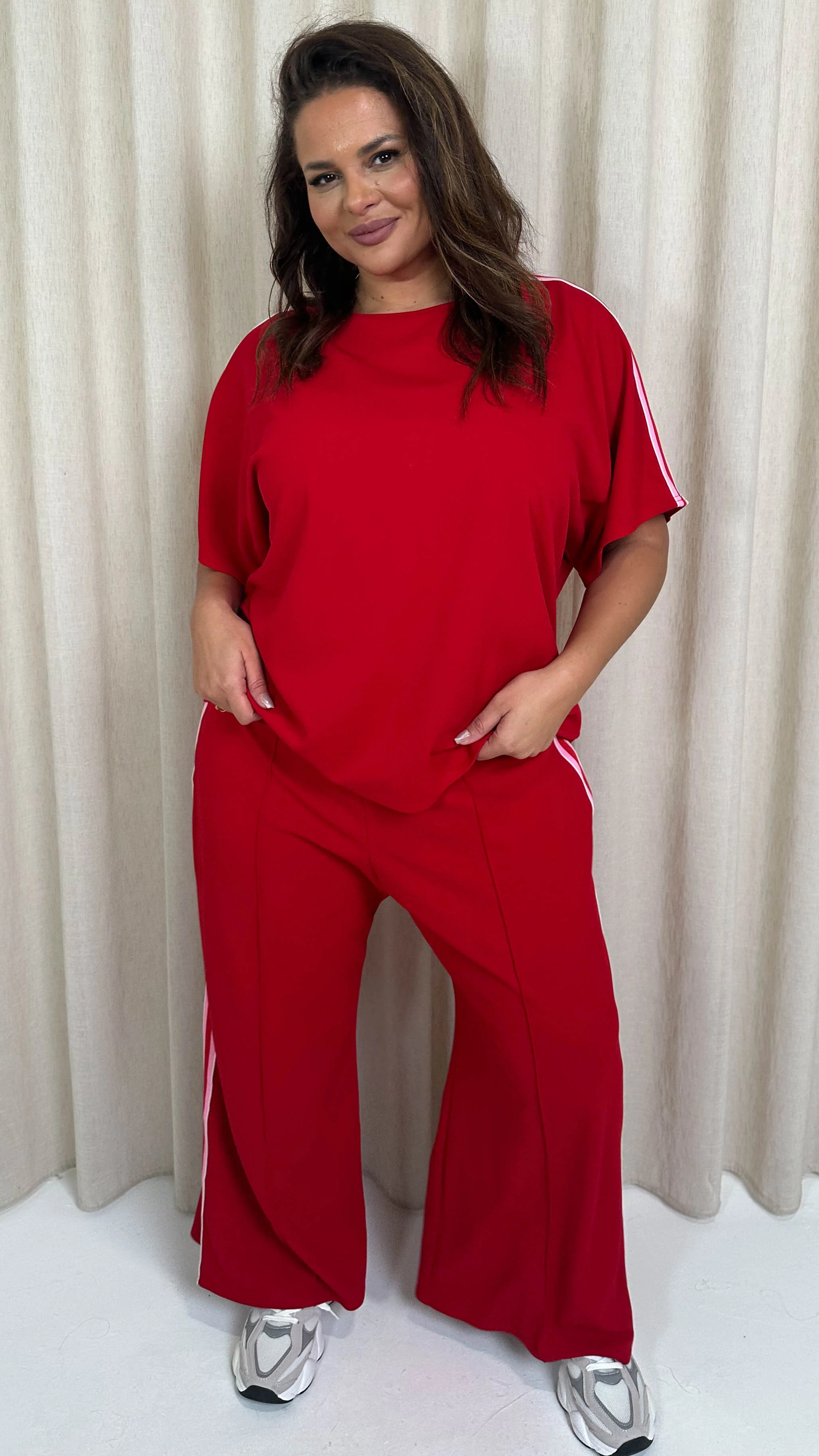 CurveWow Tape Shoulder Boxy Top Red - Image 5