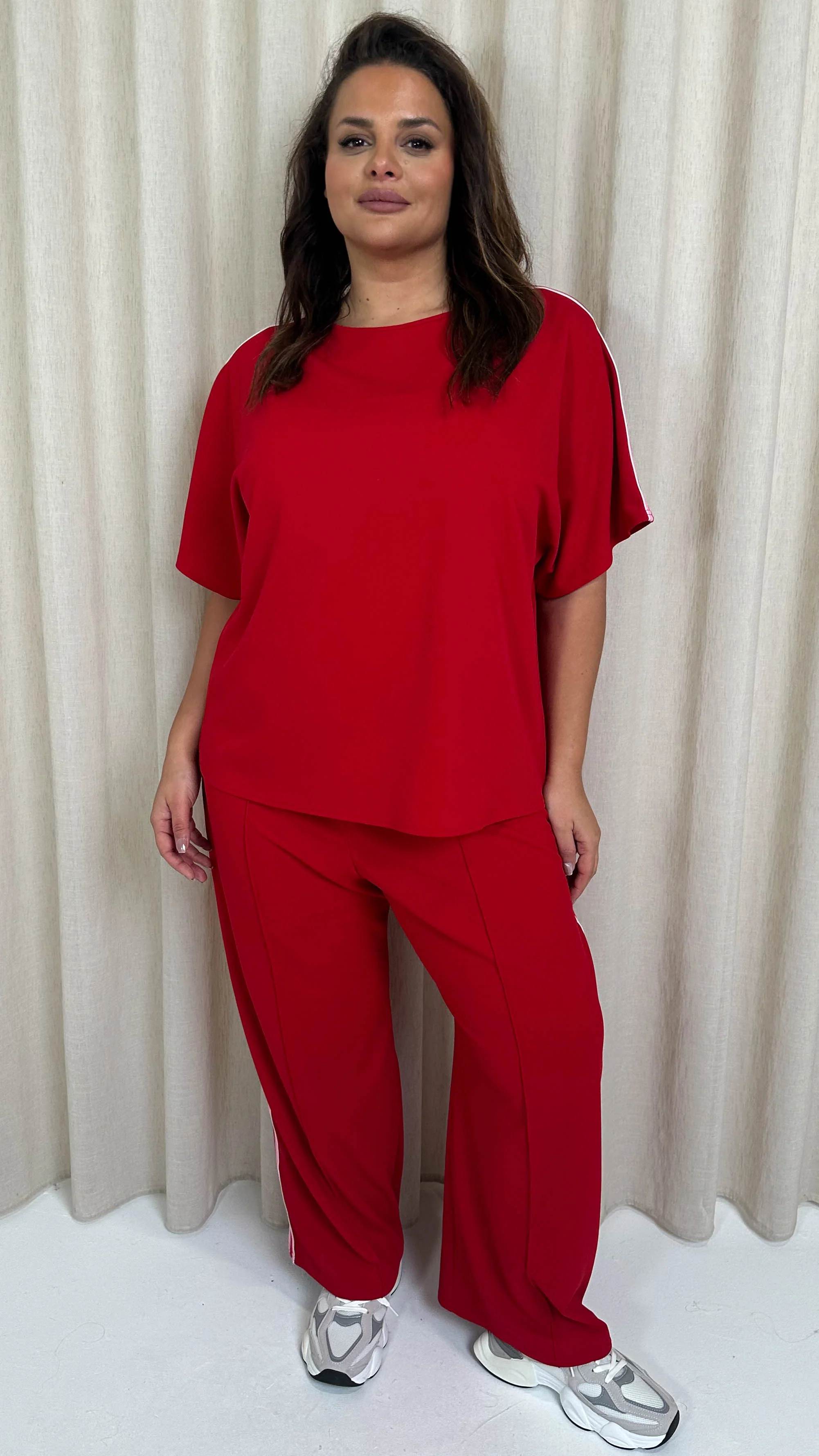 CurveWow Tape Shoulder Boxy Top Red - Image 8