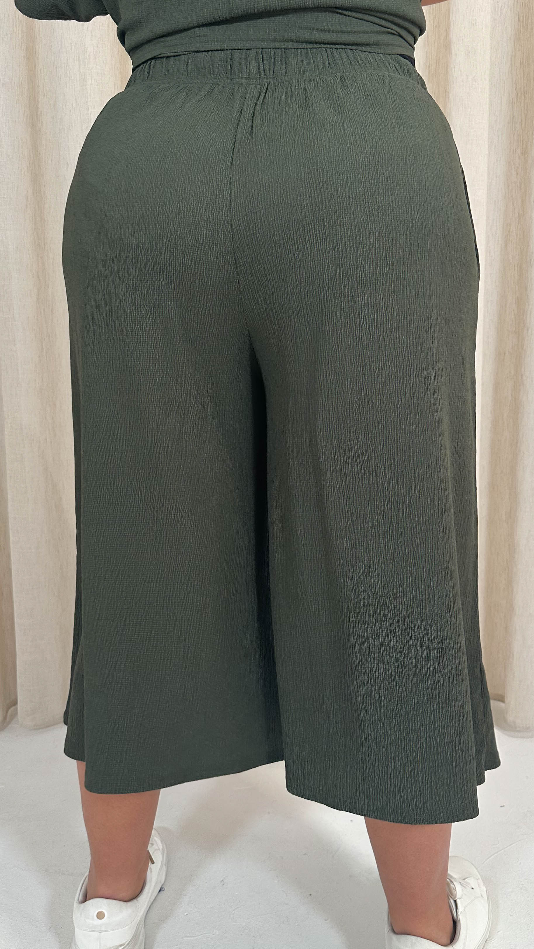 CurveWow Tree Bark Culotte Khaki - Image 6