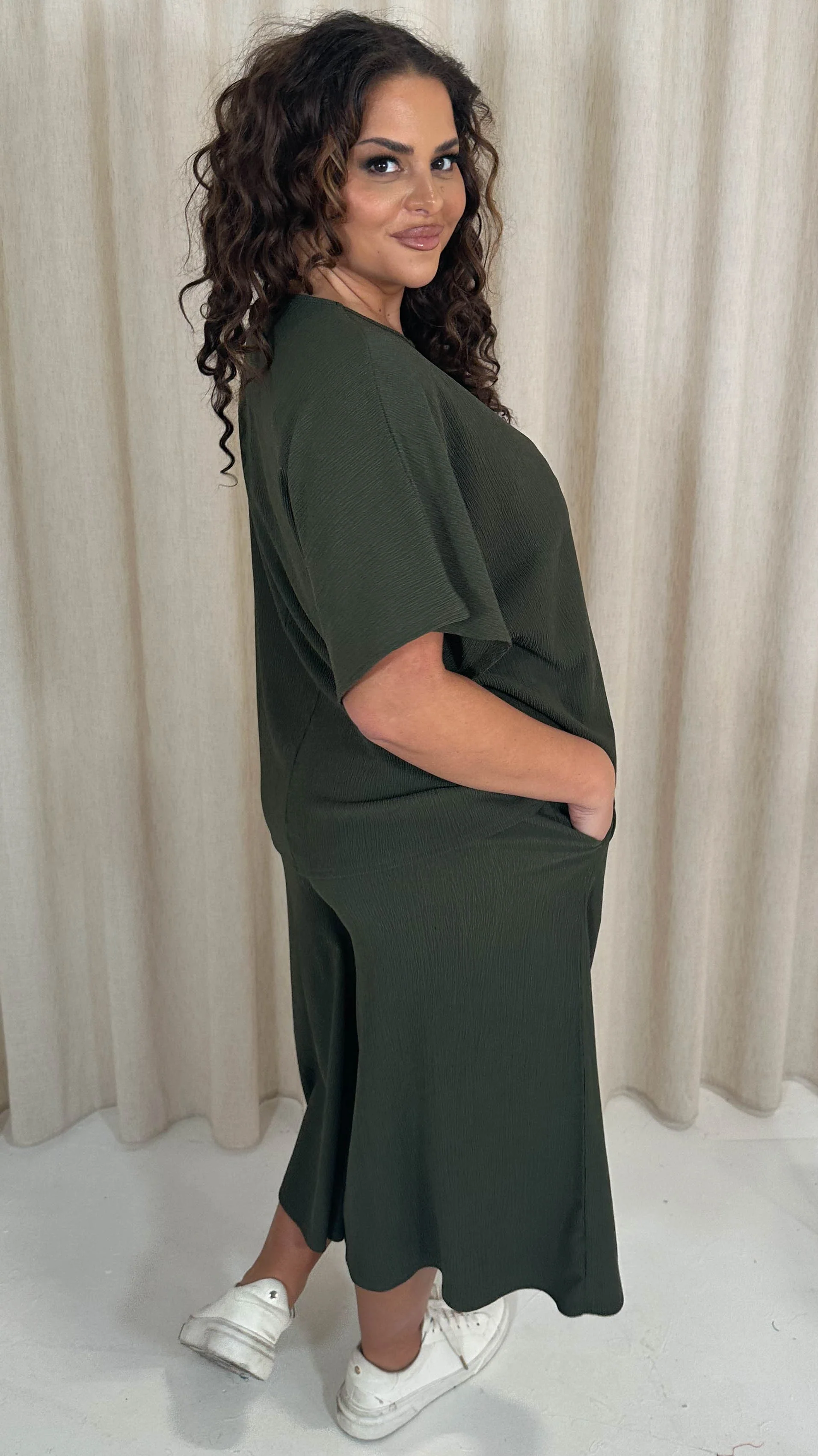 CurveWow Tree Bark Culotte Khaki - Image 8