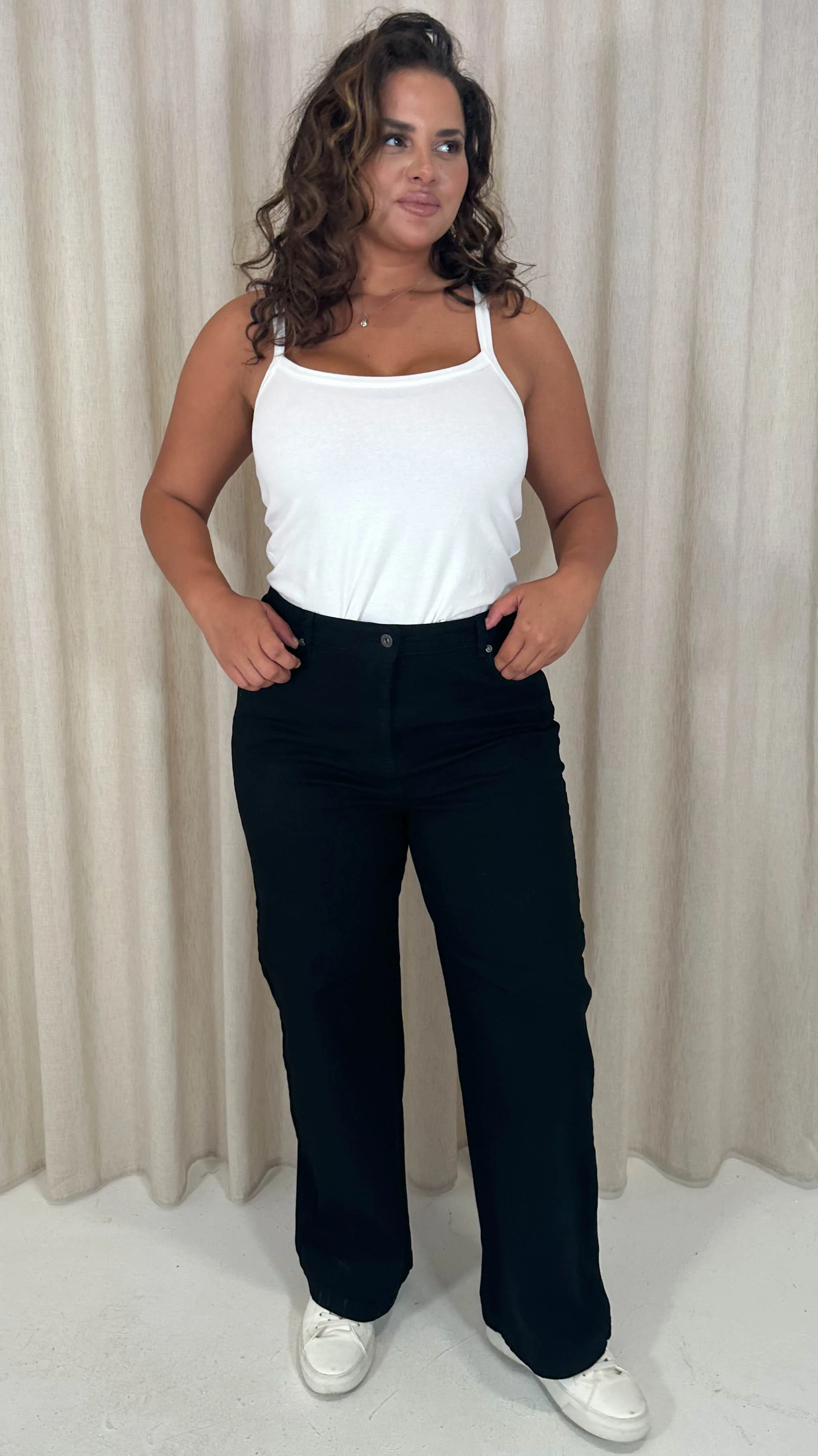 CurveWow Wide Leg Jeans Black - Image 5