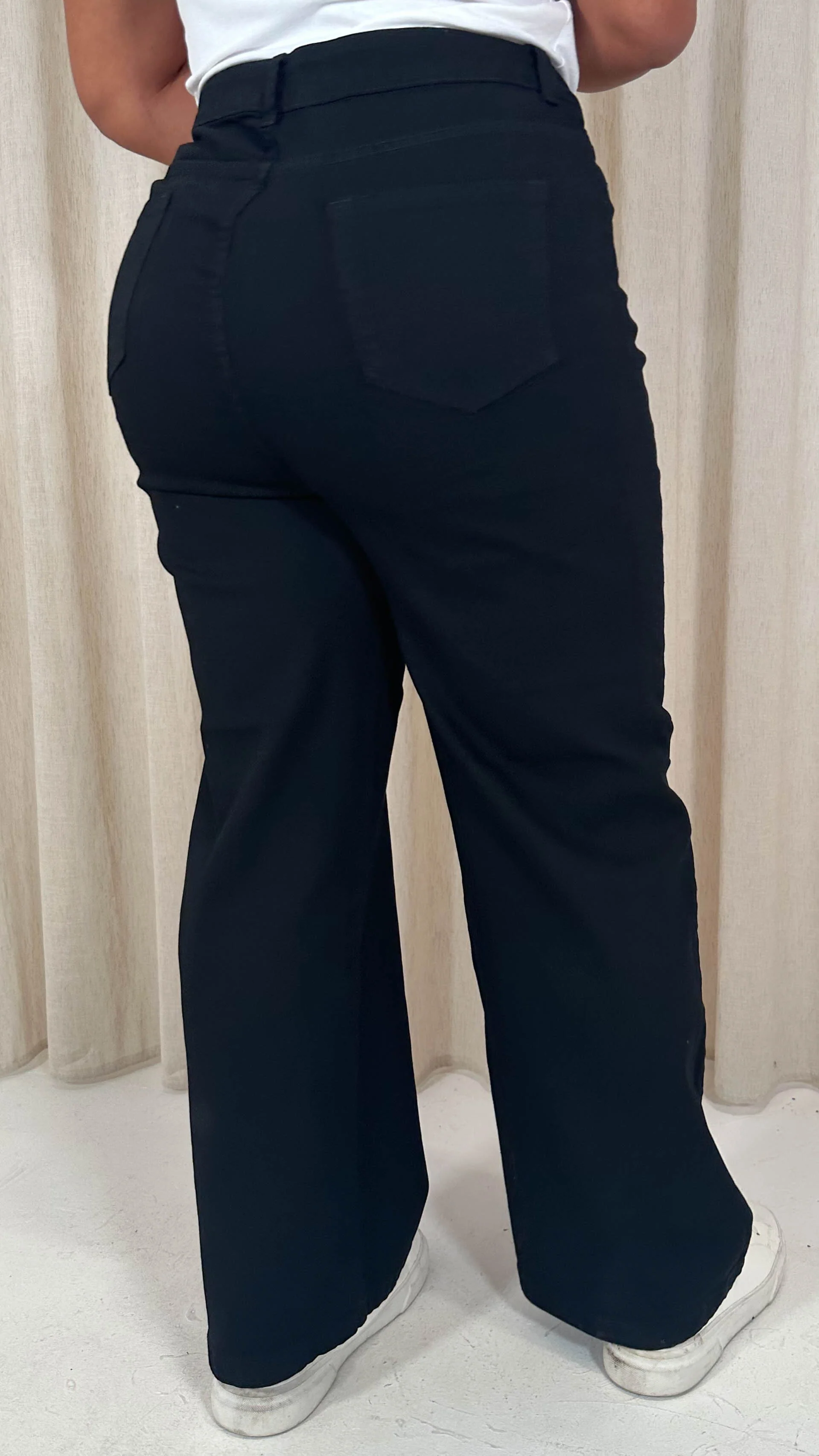 CurveWow Wide Leg Jeans Black - Image 7