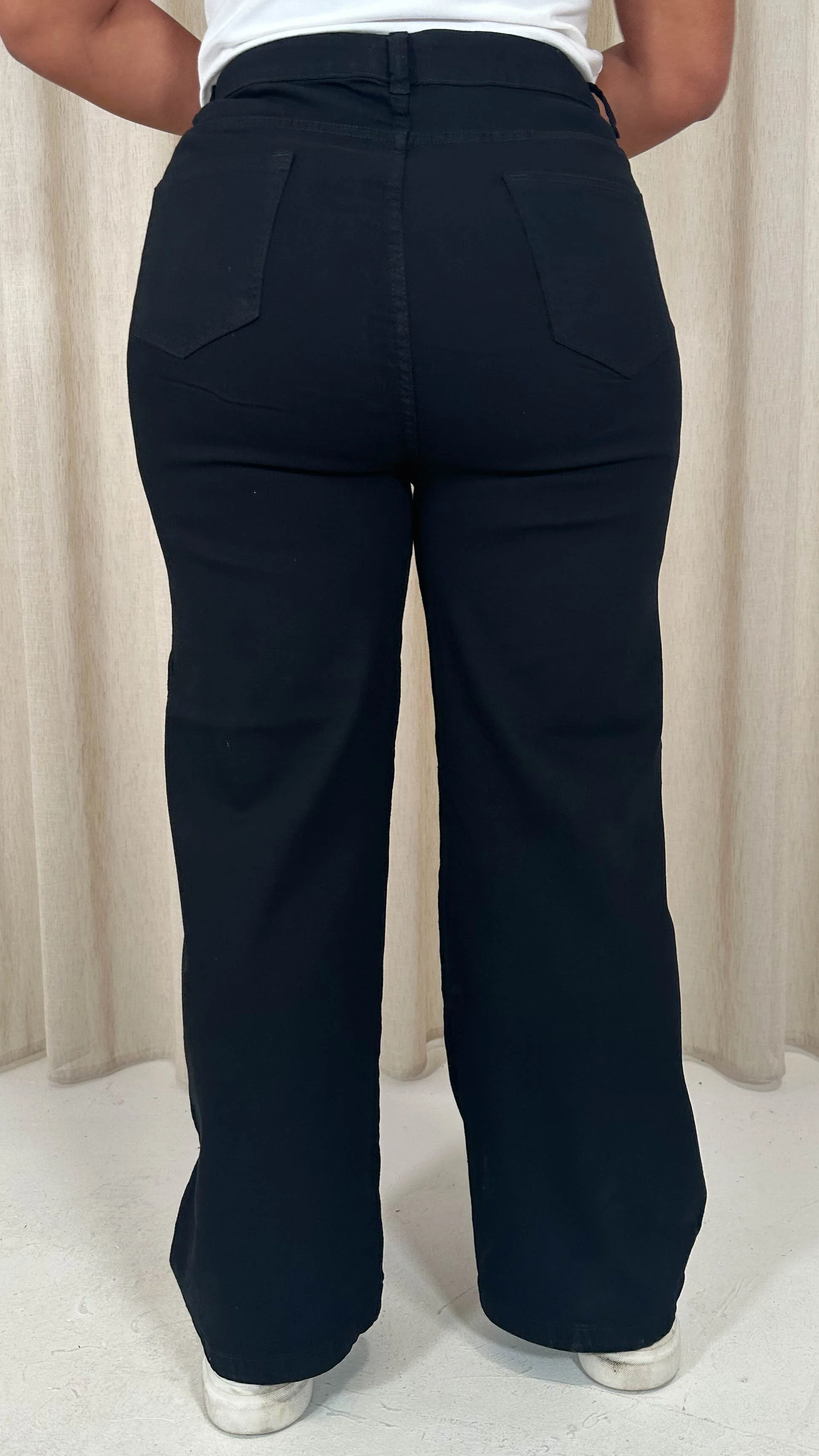 CurveWow Wide Leg Jeans Black - Image 8