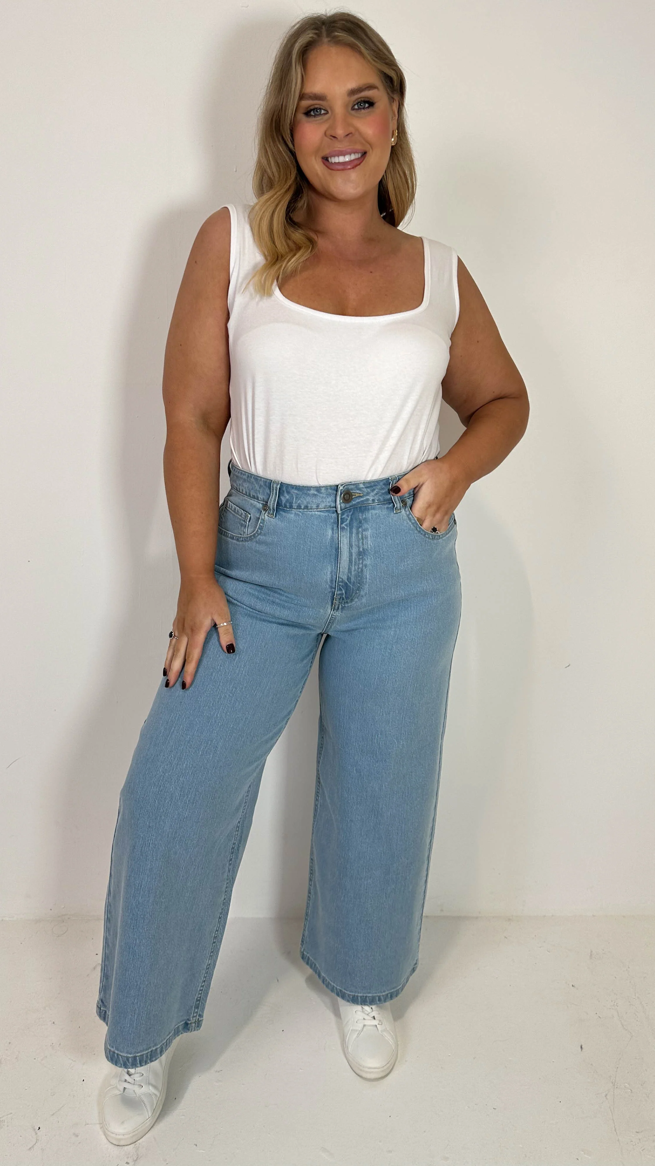CurveWow Wideleg Jeans Denim - Image 3