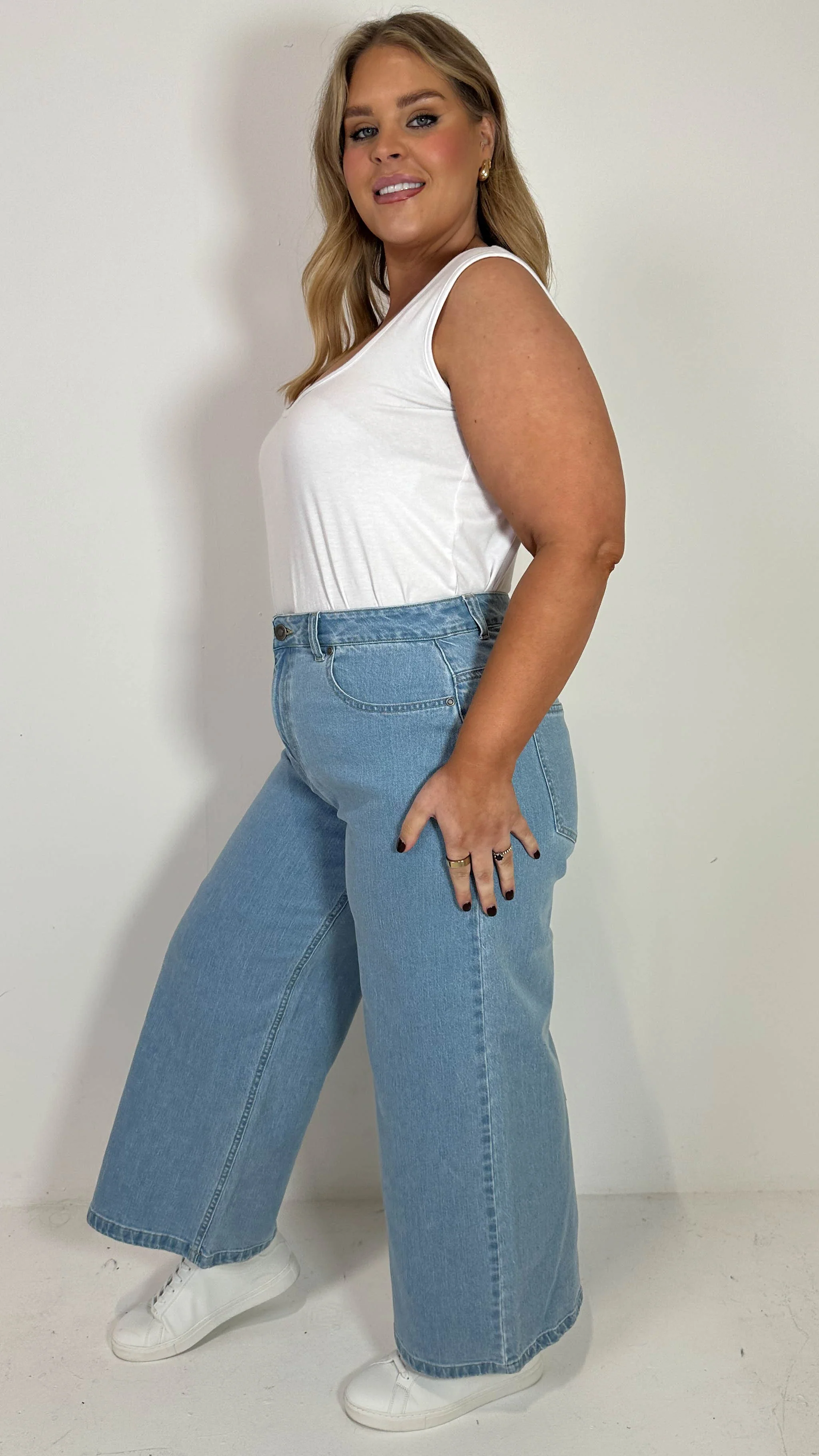 CurveWow Wideleg Jeans Denim - Image 6