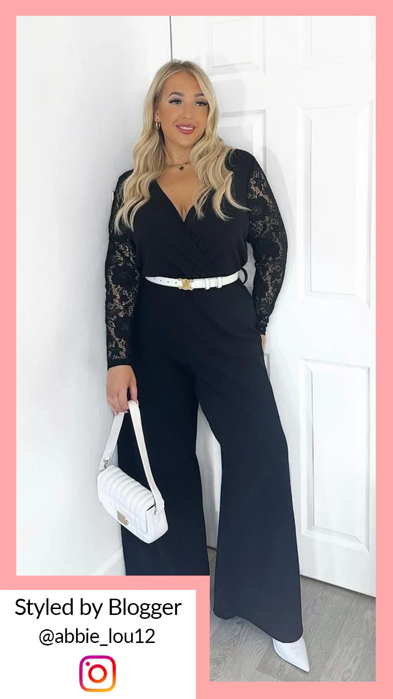 CurveWow Wrap Front Lace Jumpsuit - Image 2
