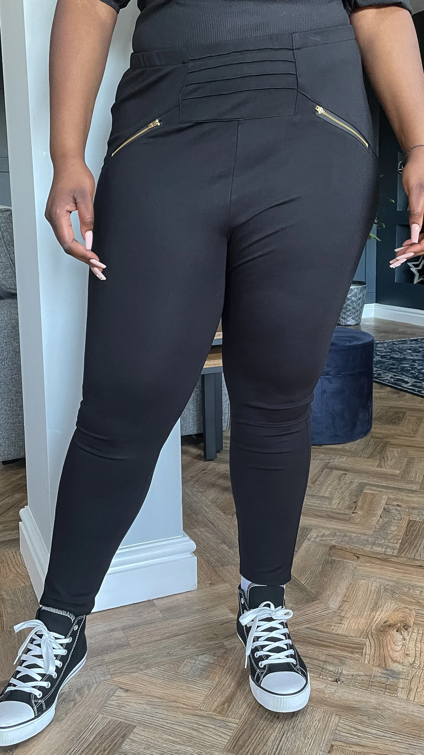 CurveWow Zip Leggings Black