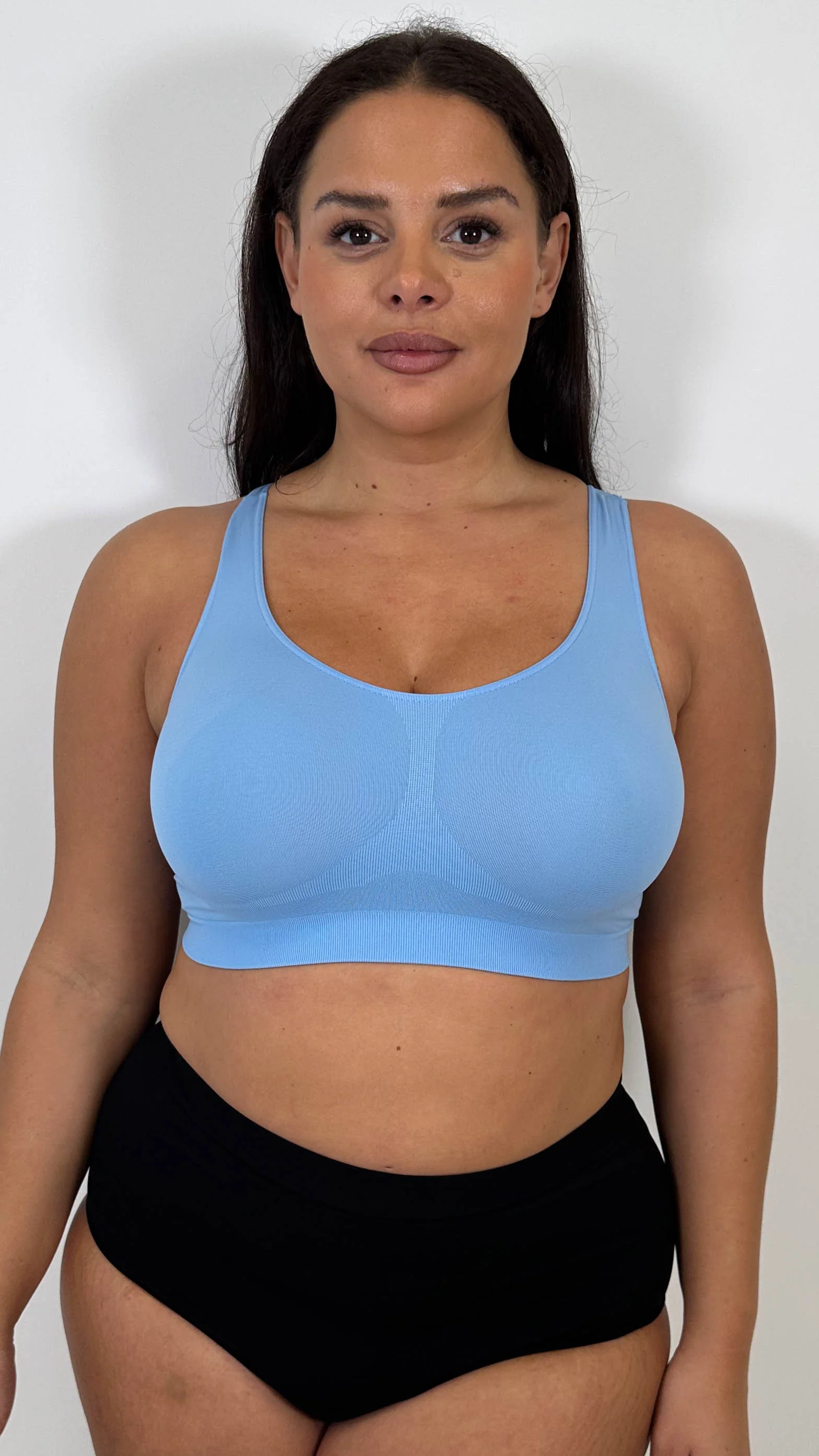 Curvy Seam Free Comfort Bra Blue