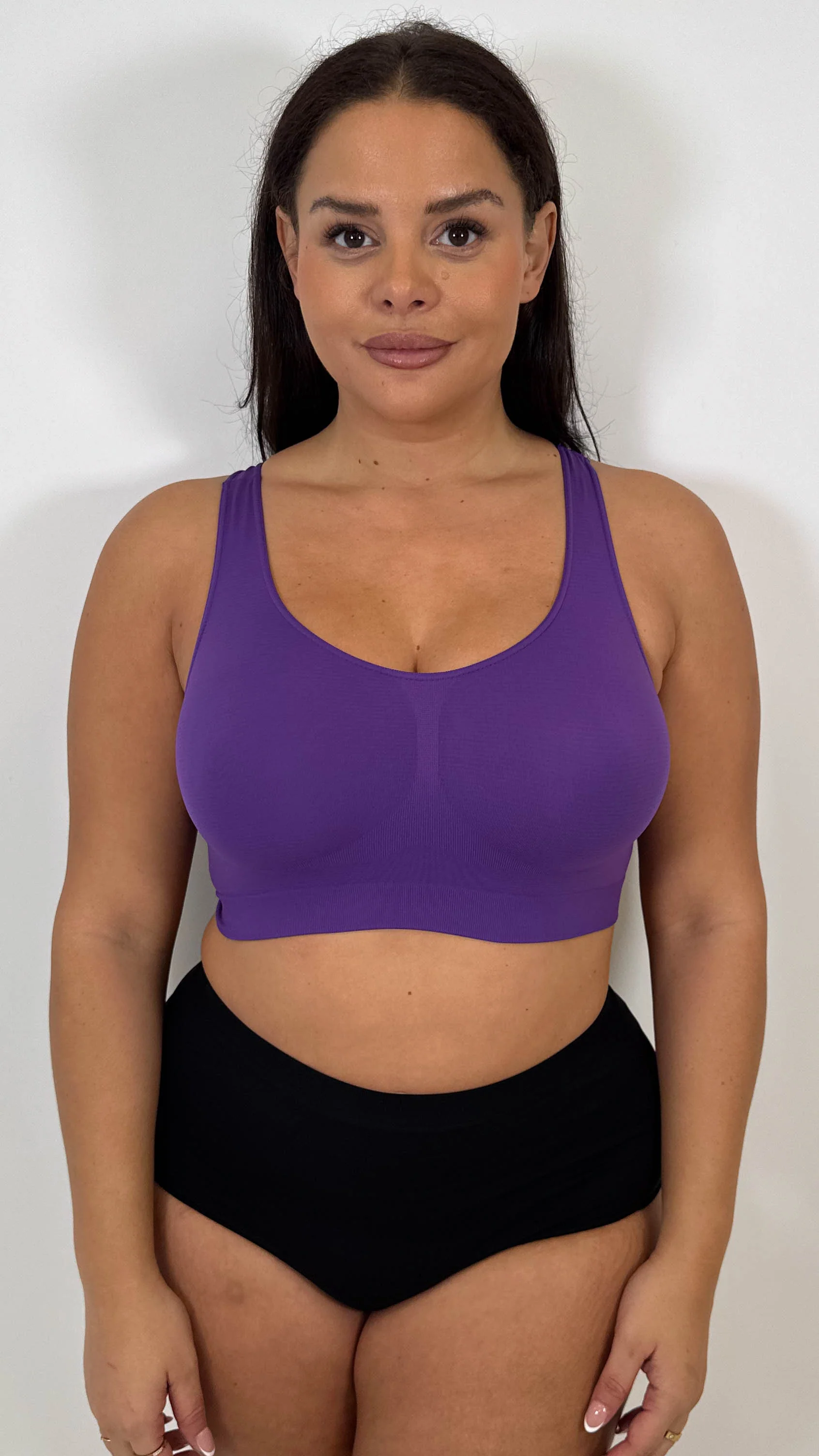 Curvy Seam Free Comfort Bra Purple - Image 2
