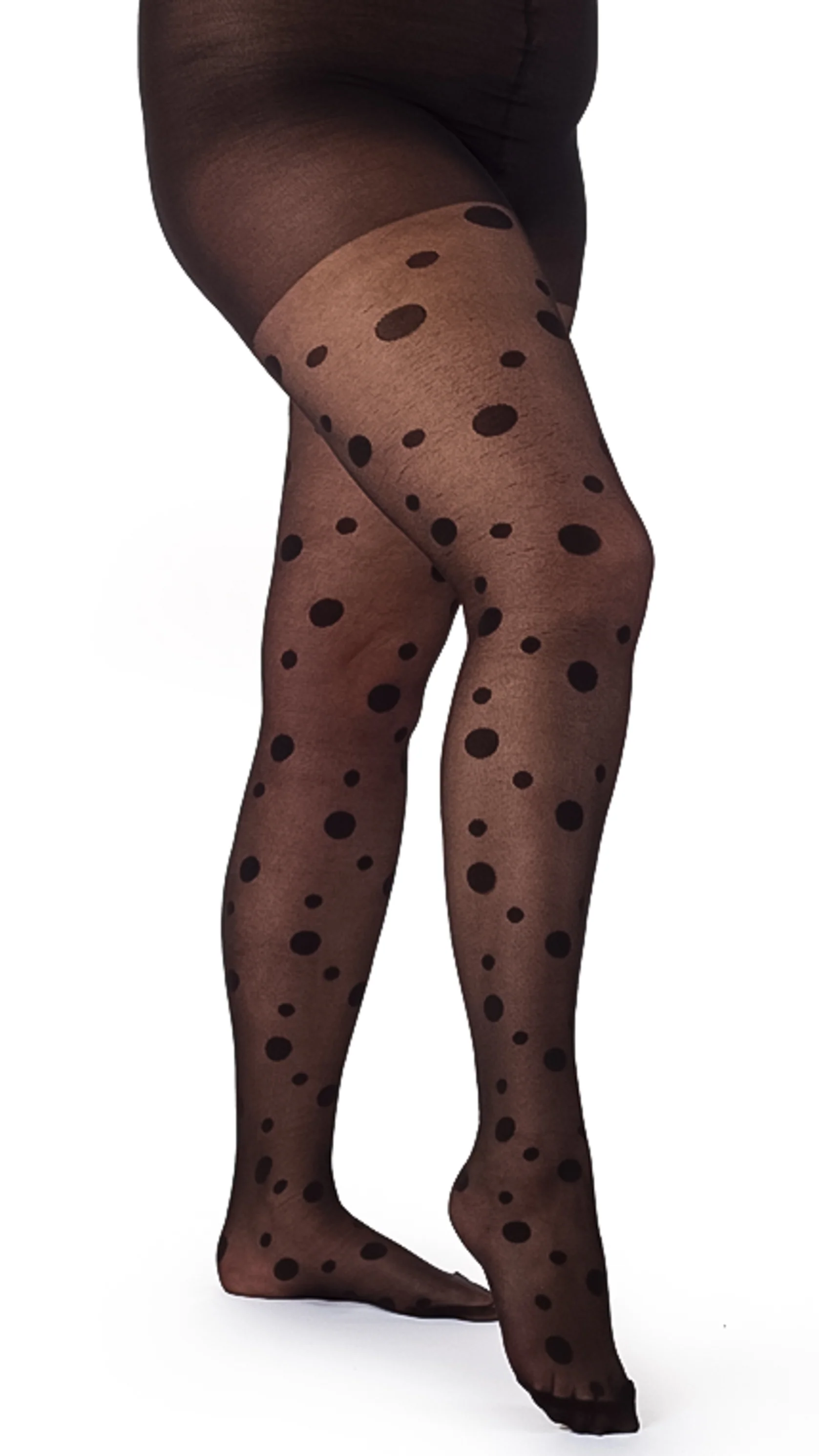 Large Spot Tights Black
