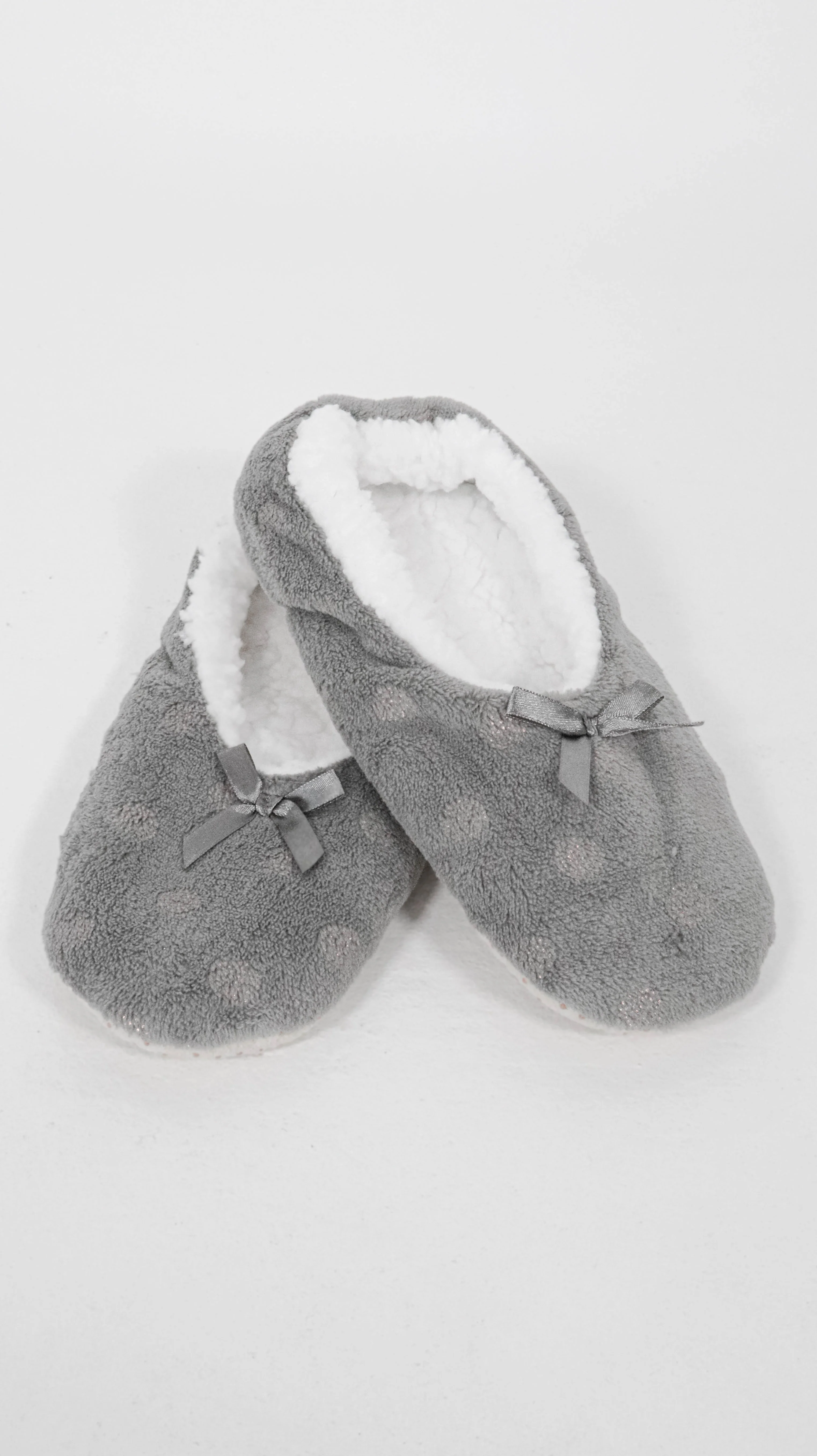 Sherpa Lined Cosy Slipper Socks Grey - Image 2