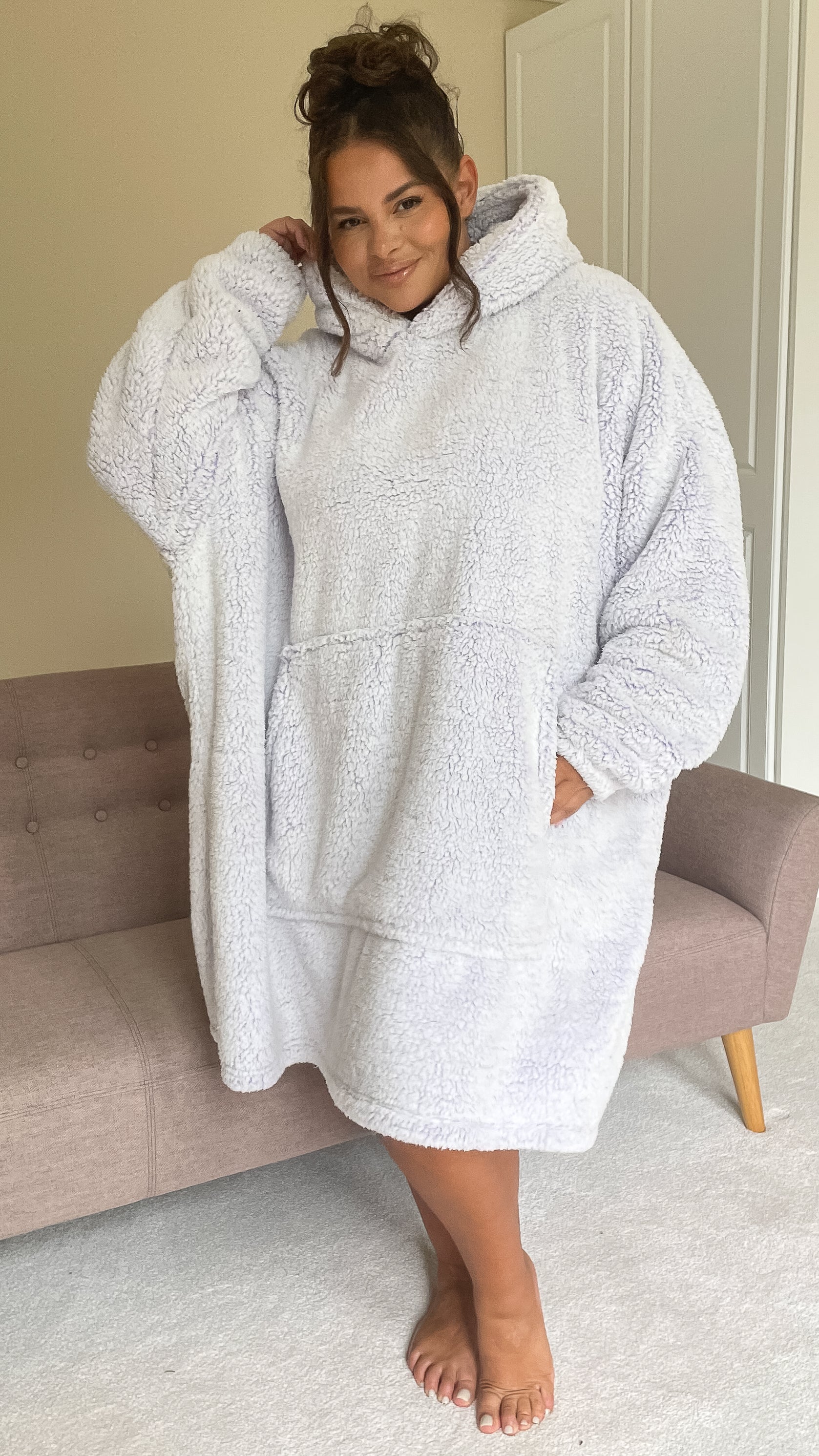 Snow Tipped Snuggle Hoodie Lilac - Image 3