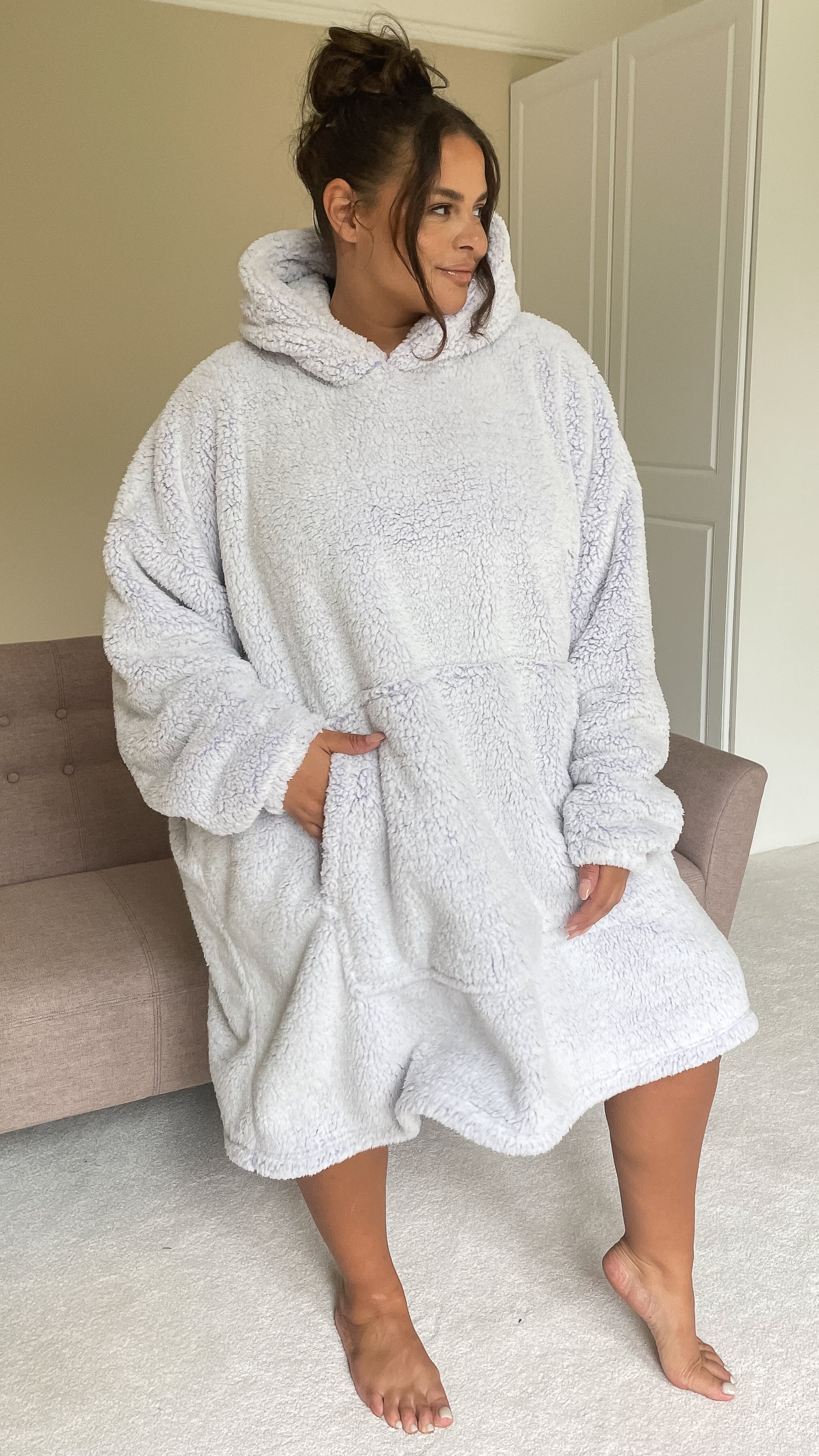 Snow Tipped Snuggle Hoodie Lilac - Image 7