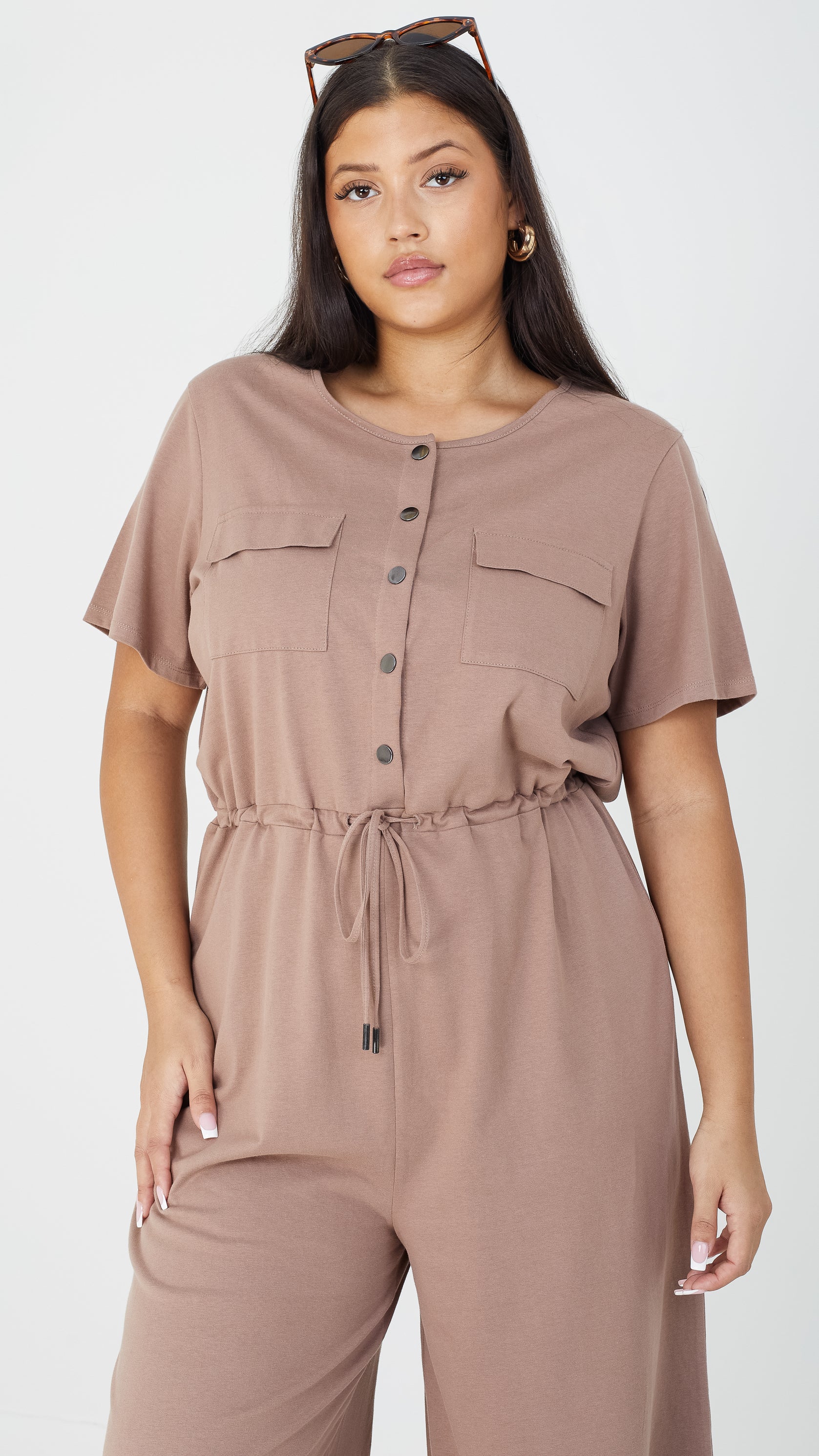 Utility Culotte Jumpsuit Mushroom - Image 2