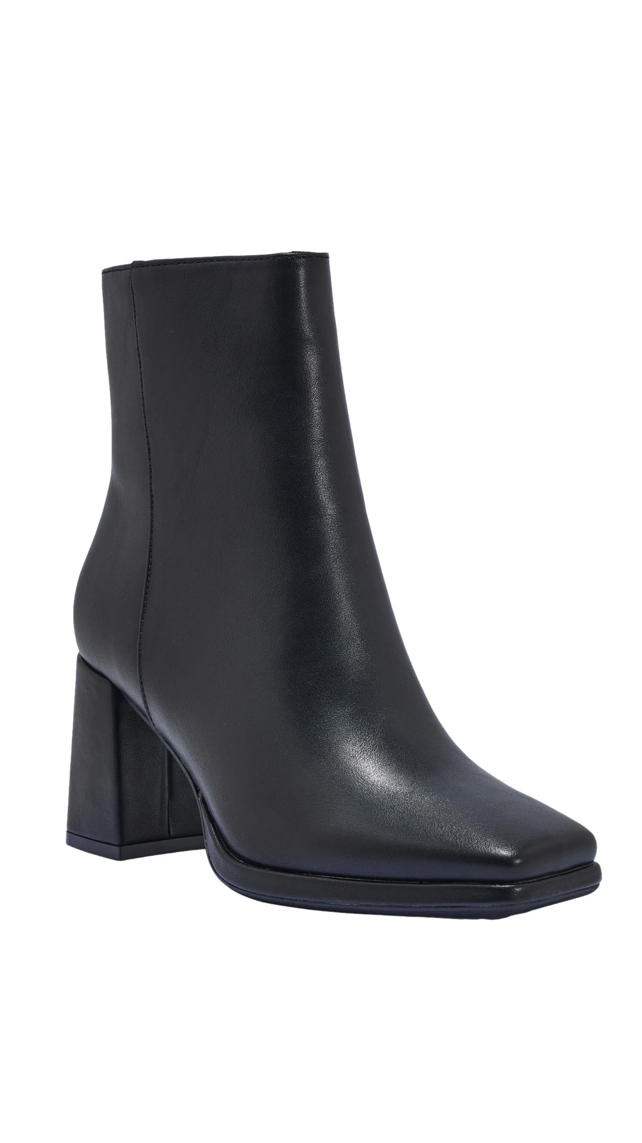 Wide Fit PU Heeled Ankle Boots - Image 2