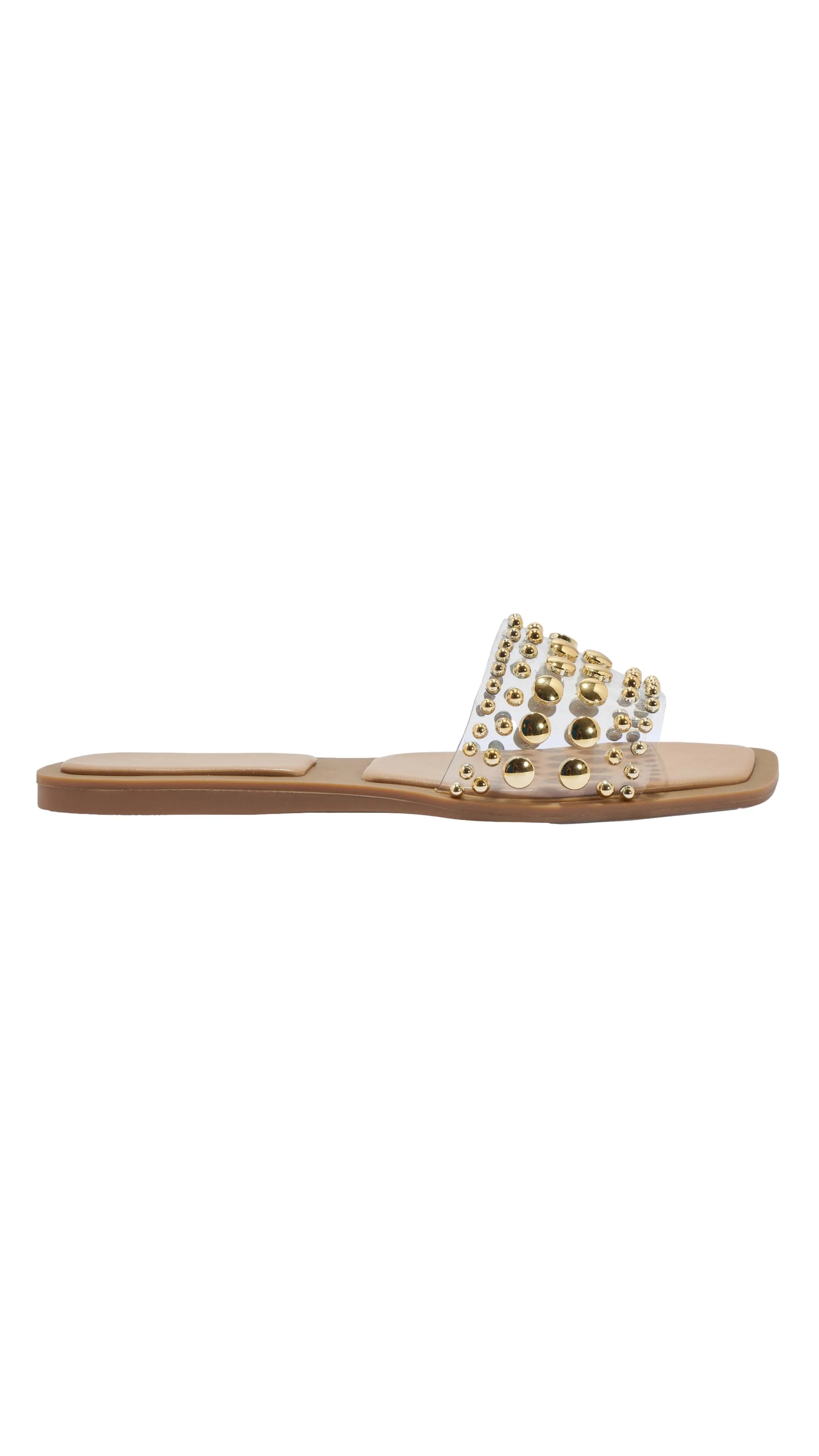 Widefit Clear Studded Mule Sandal Transparent - Image 2